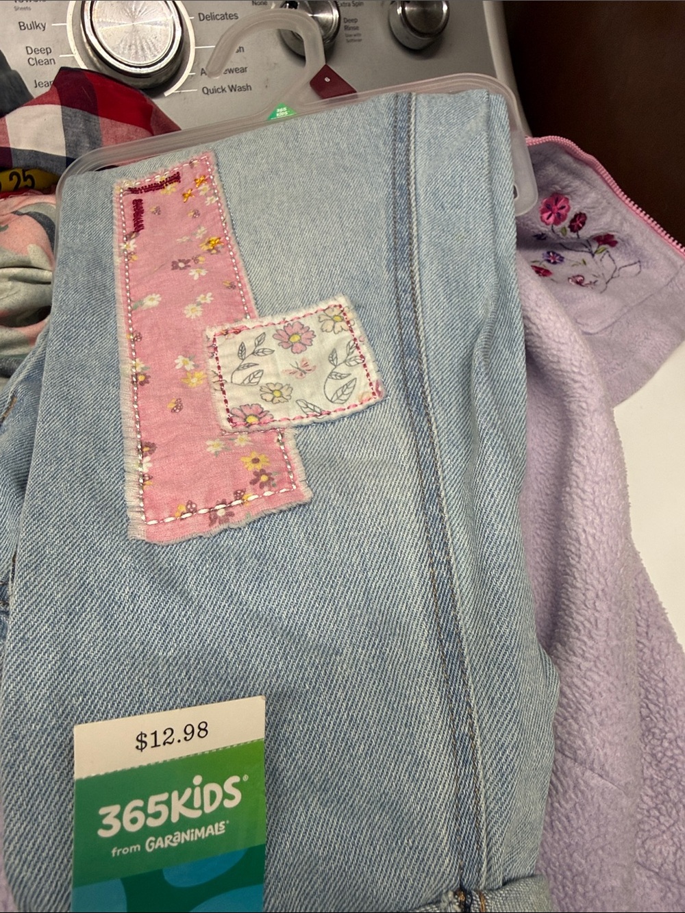 Garanimals Light Blue Denim Jeans with Pink Floral Patch